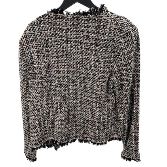IRO Paris Shavadispe Metallic Tweed Frayed Boucle Open Front Jacket Size 44 - Picture 5 of 7